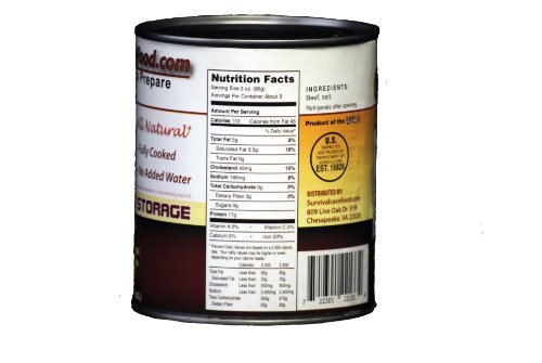 Survivalcavefood Gourmet , Canned Beef, 12, 28oz cans