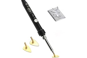 Arokimi Mini Iron, 80W Small Iron for Crafts Patches Shoes Hats, Adjustable Temperature, Easy to Use, with Replaceable Iron Tips (Black)