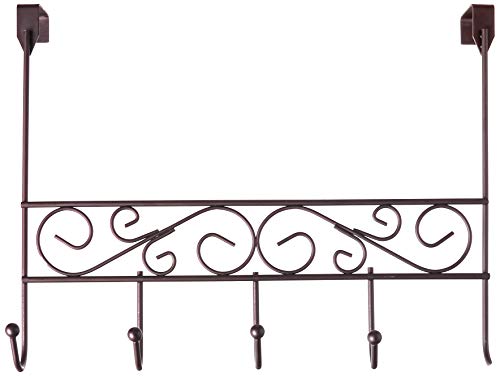 Inspired Living by Mesa Inspired Living Over The Door Hanger 5 Organizer in Oil Rubbed Bronze Spiral Collection utility-hooks, - Thumbnail 3