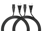 [UL LISTED] Pwr+ 2 PACK Long 6ft Black Ac Wall Cable 2 Slot Power Cord for Ps2 Ps3 Slim, Ps4, Sonos PLAYBAR, Yamaha Sound Bar 2 Prong IEC-60320 IEC320 C7 to NEMA 1-15P - 3903-000853 3903-000599