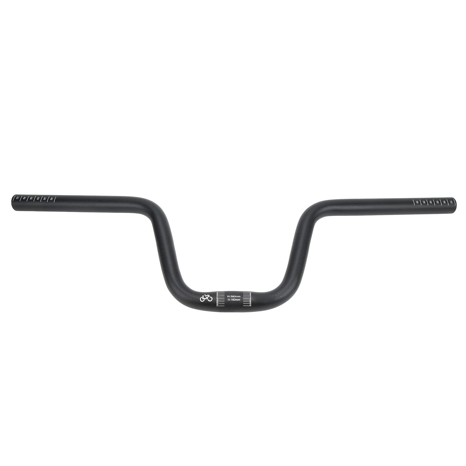 Bike Swallow Handlebar, 580mm / 22.8in Length, 25.4mm Aluminum Alloy Bike Riser Handlebar for Black, Black(Lift 160mm / 6.3in)Bicycles and spare parts