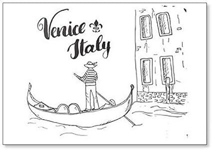 Amazon Co Jp ベネチア イタリア 手描き イラスト クラシック 冷蔵庫用マグネット ホーム キッチン