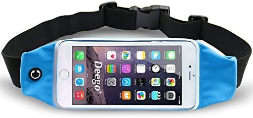 Running Waist Belt Pouch Case Fit iPhone 6S/6 Plus,Google Pixel,Galaxy Note 5,S7,S7 Edge,S6 Edge,and More Devices Under 5.9 Inch Zipper Pockets Water Resistant Expandable Runners Waist Belt Bag