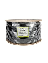 truecable CAT6, 1000 ft, Entierro Estimada directa al aire última intervensión (cmx), Negro, unshielded (UTP), Bulk Cable de Ethernet, sólido de cobre desnudo, 550 MHz, ETL disponible