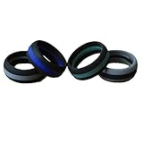 Men's Silicone Wedding Ring. Silicone Wedding Rings for the Active Lifestyle. Wedding band 4 Pack