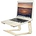 SOUNDANCE Laptop Stand, Aluminum Computer Riser, Ergonomic Laptops Elevator for Desk, Metal Holder Compatible with 10 to 15.6 Inches Notebook Computer, Gold
