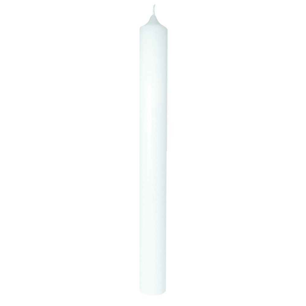 Rayher Plain White Taper Candle for First Communion, Baptism and Wedding, Wax Candle for DIY Candle Decoration Ideas, 100% Paraffin, Height 40cm, Diameter 3cm, 3119400