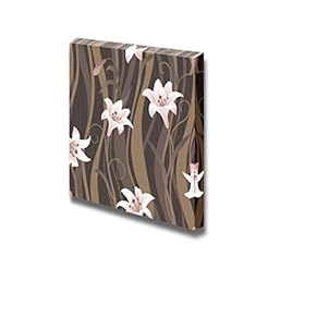 Delicate Curl Lily Flower Pattern Seamless Background Wall Decor