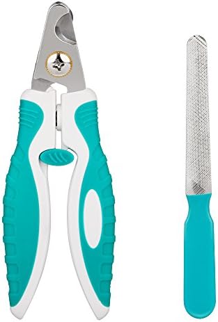 Dog Nail Clippers, With Safety Guard to Avoid Nails Over Cut, Ergonomically Designed Non Slip Handles, Professional Dog Nail Trimmer At Home for Small Medium Large Breeds, Free Nail File Included