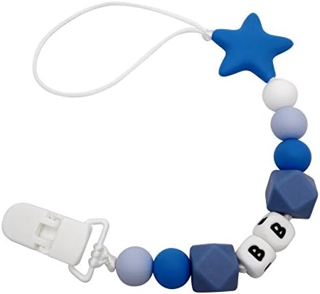 Minuya Baby Dummy Clips,Pacifier Holder Clip, Cute Beads Design Soother Chains for Baby Girls and Boys