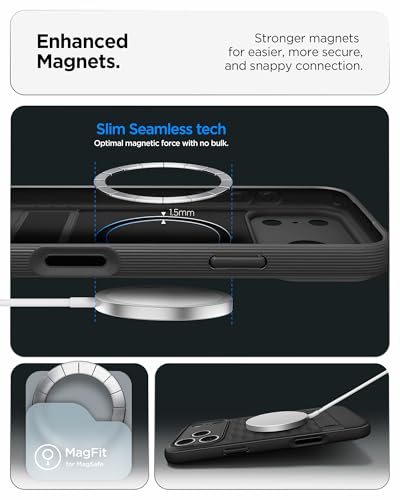 Spigen Parallax S MagFit for iPhone 17 Pro MAX case cover MagSafe compatible [Built-in Kick stand] - Matte Black