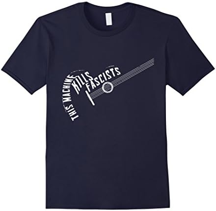 Men's This machine kill fascists T-shirt Medium Navy