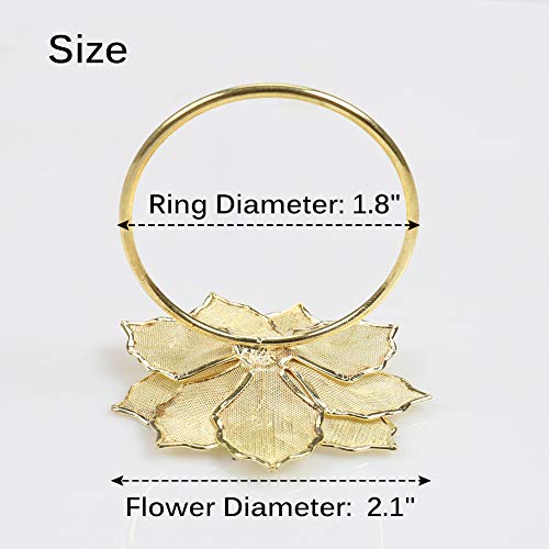 wonlex Hollow Out Flower Napkin Ring for Wedding Reception Banquet Birthday, Dinner Party, Table Decor