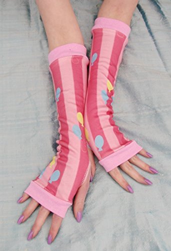 Pony pink balloons pie stripes arm warmers gloves - Image 3