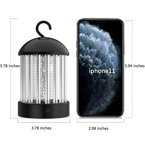okk Electronic Bug Zapper Indoor and Outdoor, Portable Mosquito Killer Lamp Waterproof IP66 UV Insect Killer Trap with LED for Flies,Pests and Gnats, 2020 Updated Mosquito Light with Button [2-in-1]
