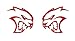 Set 5" 9" Dodge SRT Hellcat Hell Cat Logo Decal Decals Vinyl Sticker Car Truck (5", Red)