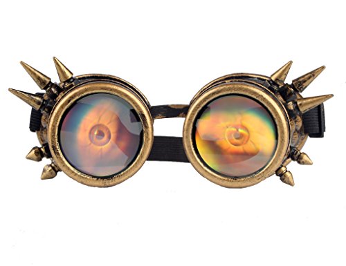 FUT Unique CAT EYES Retro Vintage Cyber Steampunk Goggles Cosplay Costume Photo Props Eyewear Goggles