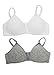Jockey Girl's Bras Girls Front Closure Cotton Bra - 2 Pack, White/Grey Heather, 32A
