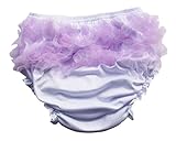 Haian ABDL Girls Ruffle Panties Chiffon Bloomers Diaper Cover (Large Bast fit waist 34
