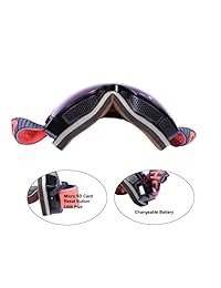 Oho   Gafas de esquí para cámara de acción 4K WiFi Ultra HD con 24 MP y 140 grados de ángulo ajustable para cámara de arriba y abajo, batería de trabajo de baja temperatura, antiniebla y protección UV400 con memoria de 16 GB