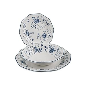Churchill Rose, Vajlla 18 Piezas, Blanco/Azul