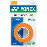 YONEX Wet GRAP 3-Pack: Absorbent &amp; Durable Overgrip (Assorted Colors) (Orange)