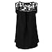 Flank Women Summer Sleeveless Lace Splice Chiffon Vest Tank Tops (S, Black)