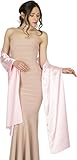 Black Butterfly Satin Shawl Wrap (Baby Pink)