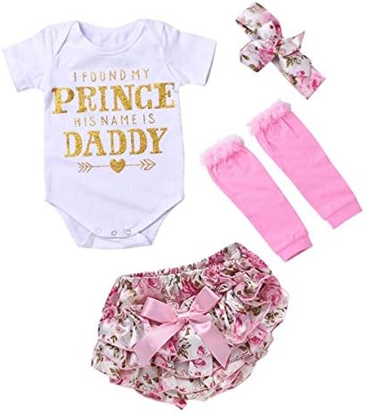 I Found My Prince His Name is Daddy Newborn Onesie Infant Baby Girl Short Sleeve Onsie Bodysuit Romper Outfit