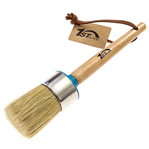 1st Place Chalk & Wax Pure Bristle Brush Set Round Brush & 4 Inch