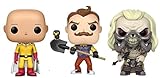 Funko POP! Anime: One Punch Man- Saitama - Movies: Mad Max Fury Road Immortan Joe - Games Hello Neighbor Collectible Figure Set of 3