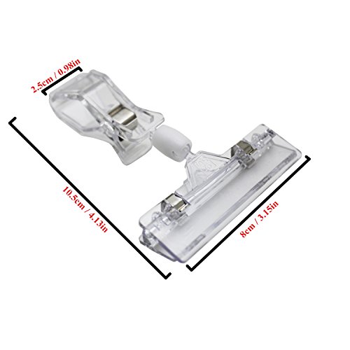 LJY 20-Pack Clear Plastic Rotatable POP Clip-on Style Merchandise Sign Display Clip Tag Holders - Thumbnail 3