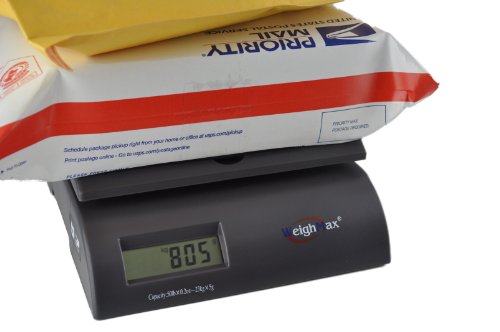Weighmax Capacity Postal Shipping Scale, Battery and AC Adapter Included, Gray (W-2822-50-GRAY)