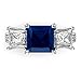 Metal Factory 925 Sterling Silver Princess Cut Blue & White Cubic Zirconia CZ Engagement Ring