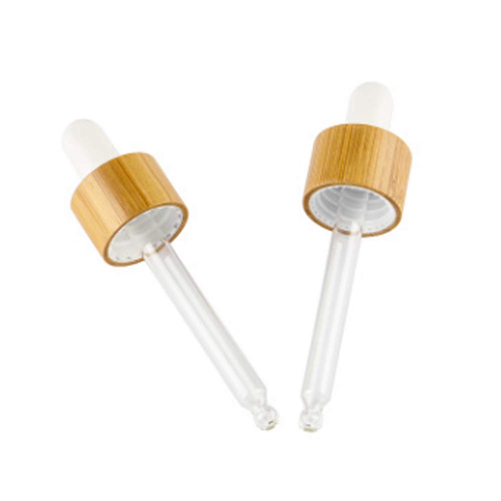 ConStore 2Pcs Porcelain Essential Oil Bottle with Glass Eye Droppers Vials Sample Vial with Bamboo Dropper Cap Empty Aromatherapy Lotion Perfume Bottles Refillable Cosmetic Container Vials Jars (30ml) : Beauty
