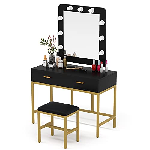 Tribesigns Vanity Set with Lighted Mirror,Makeup Vanity Table with 2