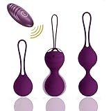 Abandship 2 in 1 Kegel Balls Kit - Massager Ben Wa Balls for Women & Silicone Wireless Remote Control Massager Rechargeable & Pelvic Floor Exercises Kegel Exercise Weights Kit (Purple)