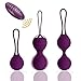 Abandship 2 in 1 Kegel Balls Kit - Massager Ben Wa Balls for Women & Silicone Wireless Remote Control Massager Rechargeable & Pelvic Floor Exercises Kegel Exercise Weights Kit (Purple)