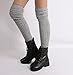 STYLEGAGA Winter Slouch Top Over The Knee High Knit Boot Socks (One Size:XS to M, Slouch Top_Gray)