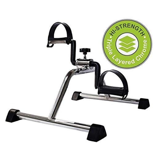 Vaunn Medical Pedal Exerciser (Silver with Black), Fully Assembled Exercise Pedals for Arms and Legs