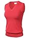 Women Solid Classic V-Neck Sleeveless Pullover Sweater Vest Top