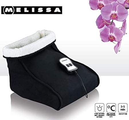 Melissa 16770038 Elektrischer Fußwärmer mit Massage-Funktion Heizschuh Fußsack Webpelz