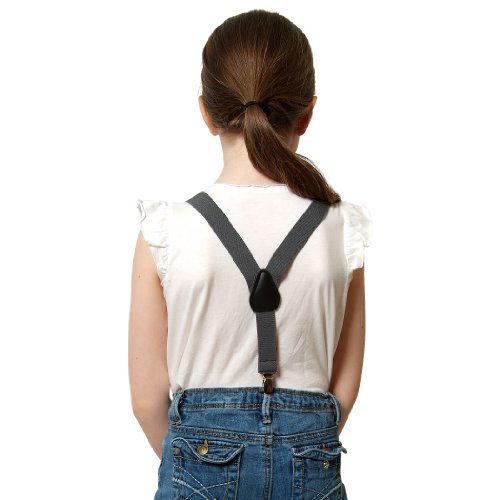 Suspenders for Kids Boys and Baby - Premium 1 Inch Suspender Perfect for Tuxedo - Grey (30")