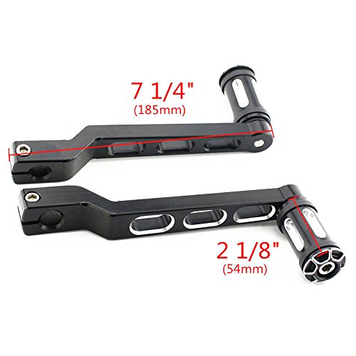 Motorcycle CNC Edge Cut Heel/Toe Shift Lever w/Shifter Peg For Harley Electra Glide Fatboy Softail FLTR FLHX (black)