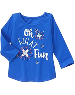 Baby Girls' Blue Oh What Fun Graphic Tee