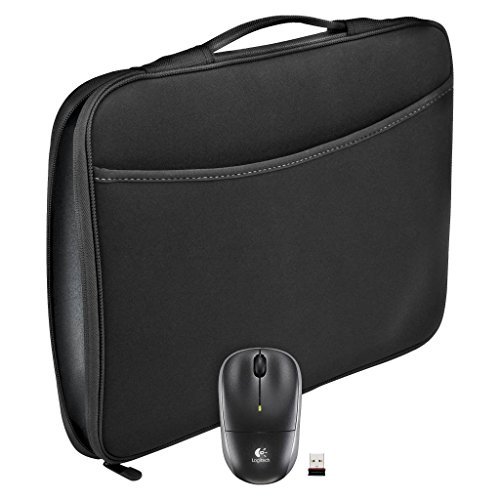 M217 wireless mouse with 16" laptop Sleeve (Black) By Logitech