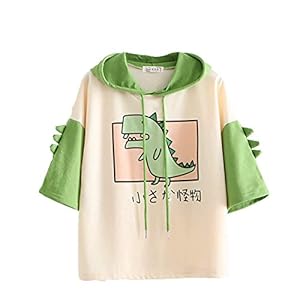 Cartoon Monster Hoodie voor dames meisjes schattige dinosaurus sweatshirts met korte mouwen Japanse Kawaii Multicolor…