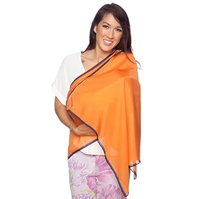 5-IN-1 100% Mulberry Silk Nursing Cover, Scarf, Shawl, Beach Cover Up, Lingerie Accessory ORANGE by Lola Cheng 5-IN-1 100% Mulberry Silk Nursing Cover, Scarf, Shawl, Beach Cover Up, Lingerie Accessory ORANGE by Lola Cheng