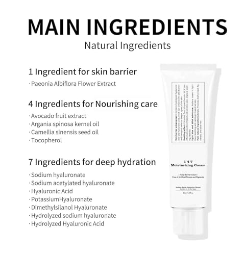 LBOYLOVE® 147 Barrier Repair Cream，Hyaluronic Acid combined with Ceramides Offers Deep Nourishment,Provides Daily Skin Barrier Repair Care,Korean Vegan formula, Applicable to All Skin Types