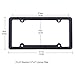 L-Fine License Plate Frame Aluminum Alloy with Stainless Steel Screw Caps (Black 4 Holes)